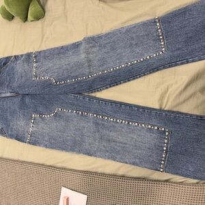 Des Phemmes Rhinstone High Rise Jeans